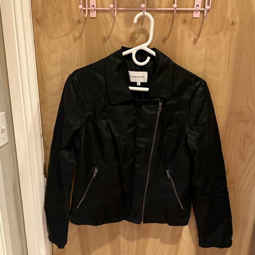 Size L Cupcakes and Cashmere Black Moto Jacket